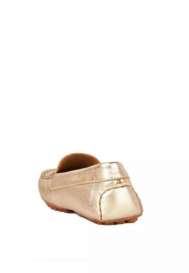 Sepatu Casual Wanita Loafer Moccasin Gino Mariani Evelyn Gold
