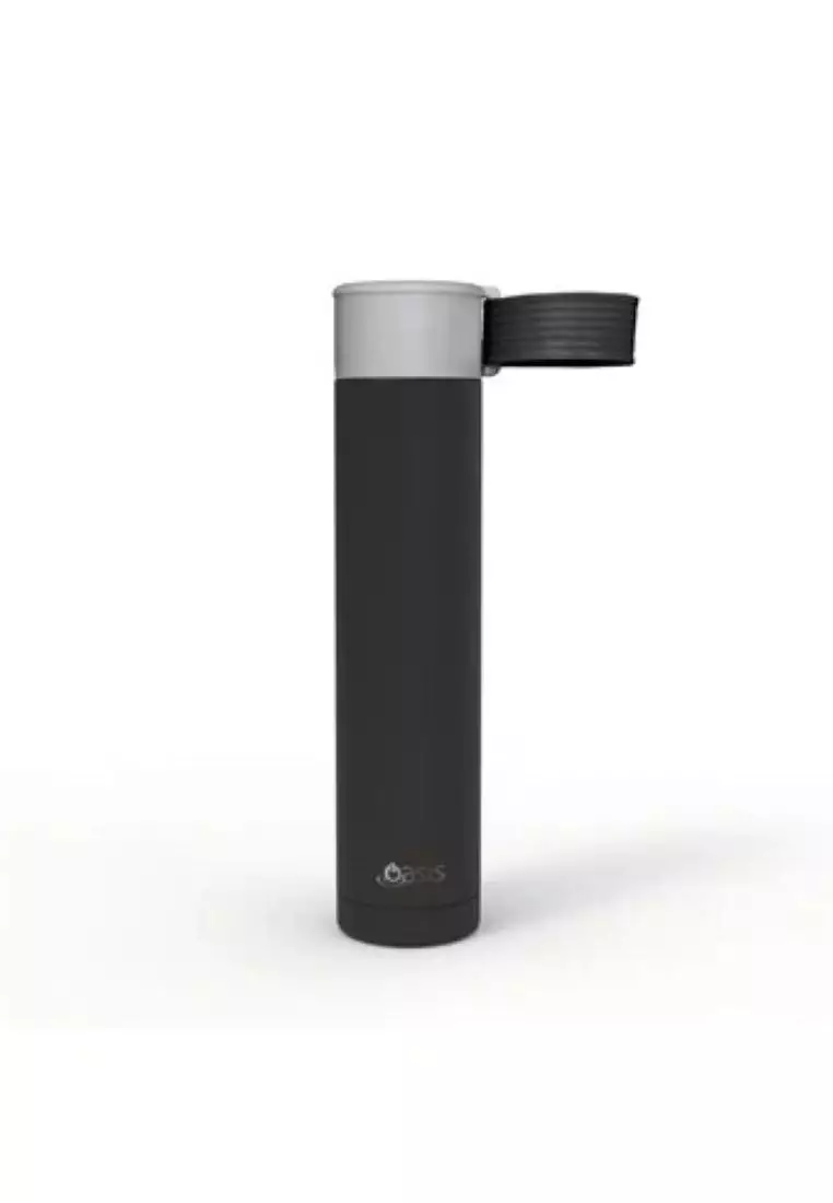 Oasis Skinny Mini Insulated Water Bottle 250ML Matte - Black