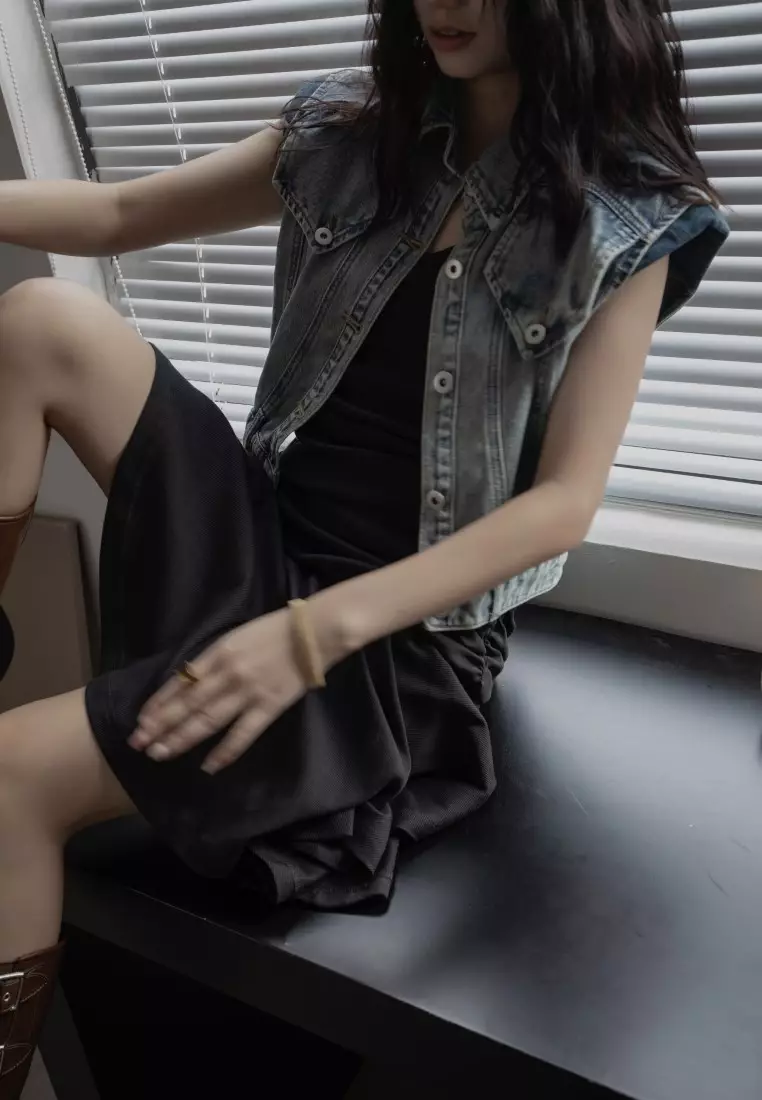 不對稱迷你連衣裙