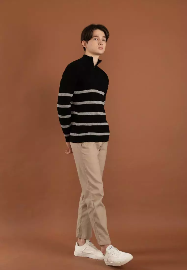 Kale Dickson Black / Sweater Rajut Lengan Panjang Pria premium berbahan dasar cotton wool