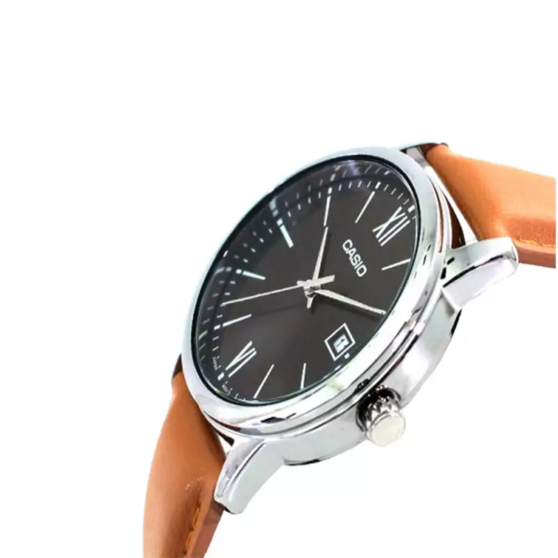 Jam Tangan Pria Analog Casio Standard MTP-V002L-5B3UDF MTPV002 MTP-V002L Tan Leather Band