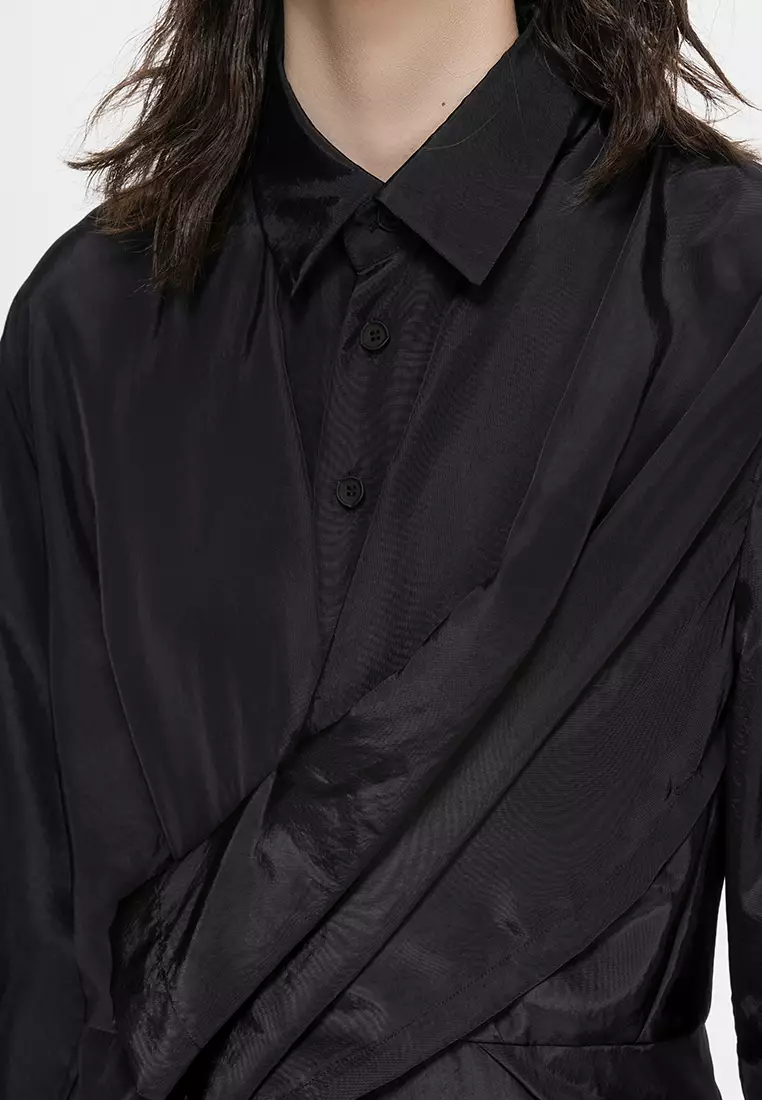 Plain Weave X-Line Loose Everyday Casual Long Sleeve Dress