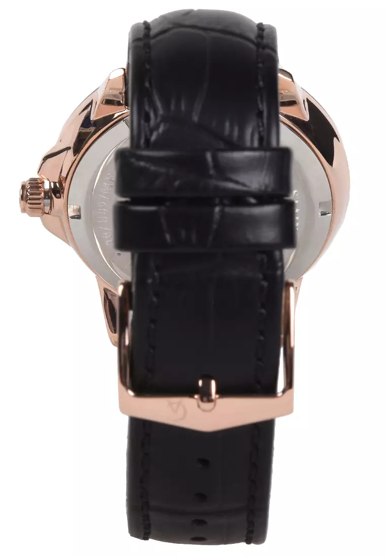 Alexandre Christie - Jam Tangan Pria - Rosegold - Black Leather Strap - 6576MFLRGBA