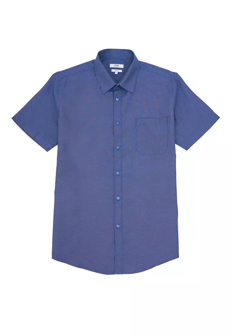 Jobb Pitsea Kemeja Pria Lengan Pendek Slim Fit Dark Navy