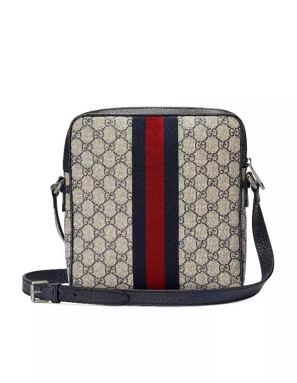 Gucci Ophidia GG Messenger Bag Leather Navy