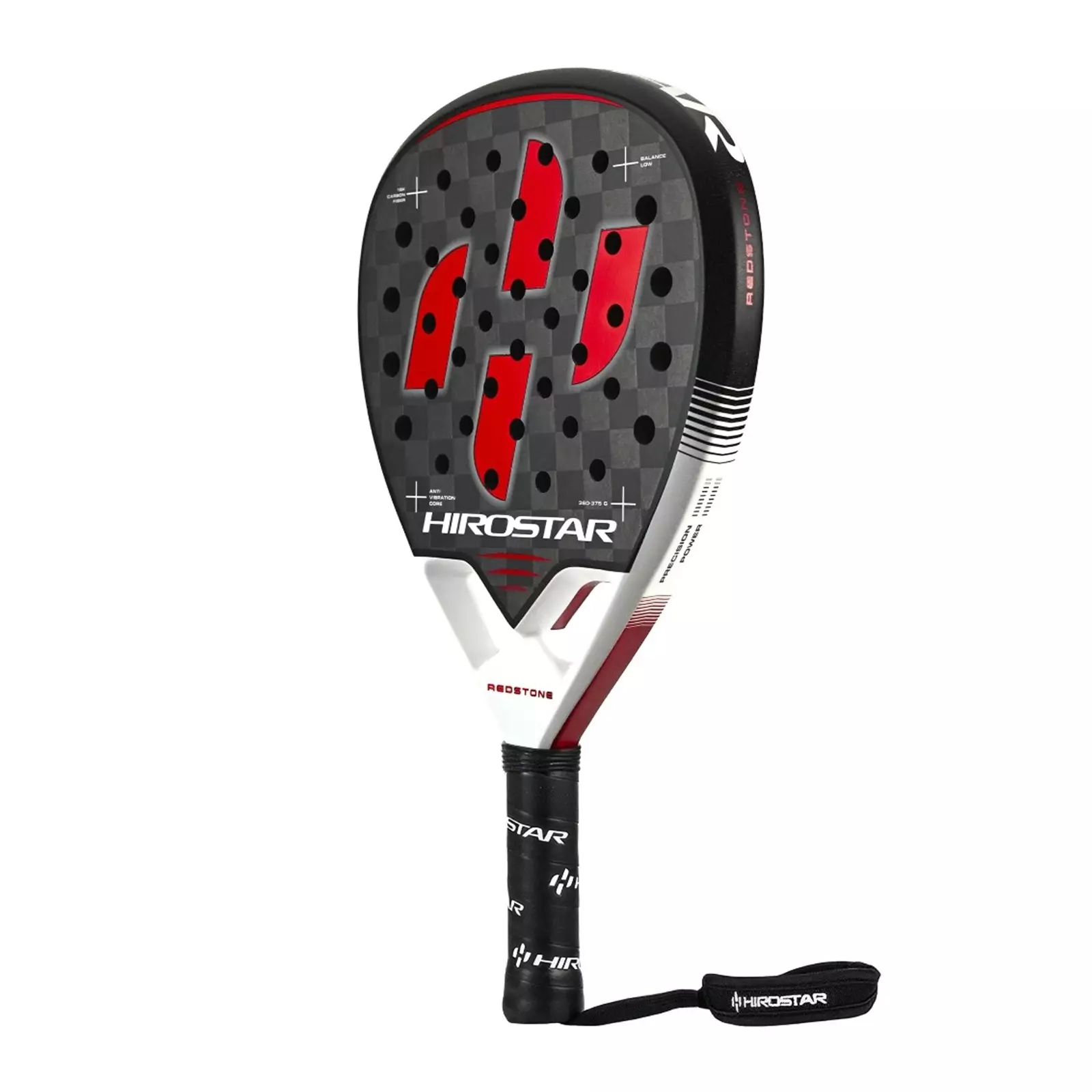 Raket Padel Hirostar Redstone 2025 365-380g Black White