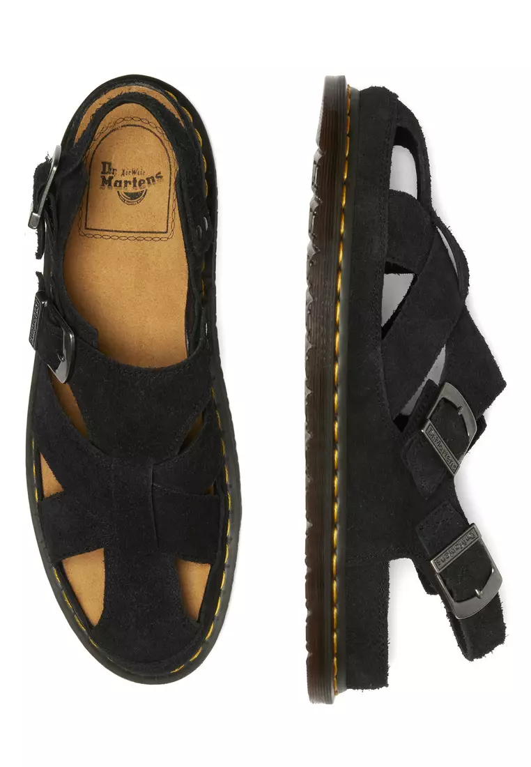 Archive Plush Suede Fisherman Black Sandals Men