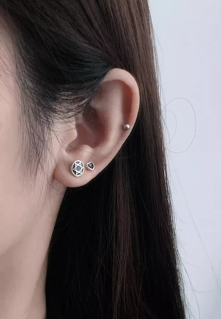 LDR6221-3 S925 Silver Hexagram Earrings