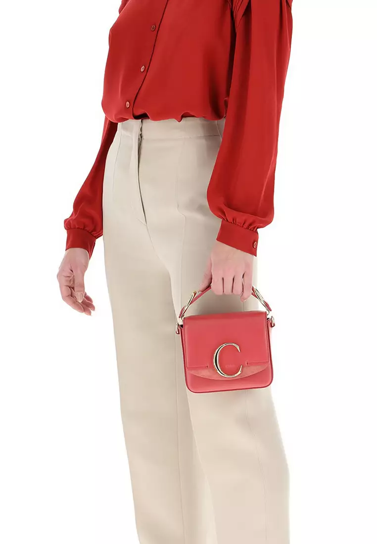 Mini Chloé C Crossbody Bag in Pink