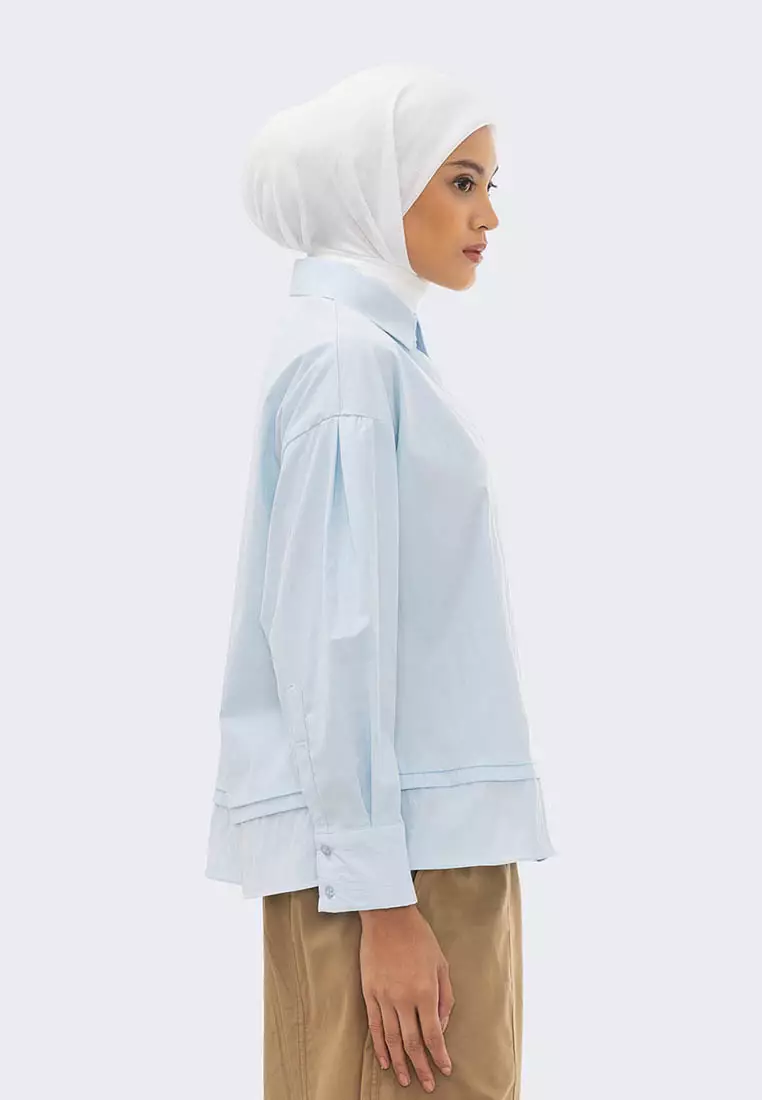 Ria Miranda Sky Blue Merlot Shirt