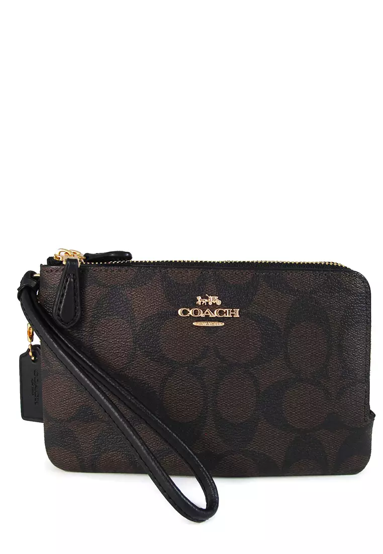 Double zip sales coach wristlet