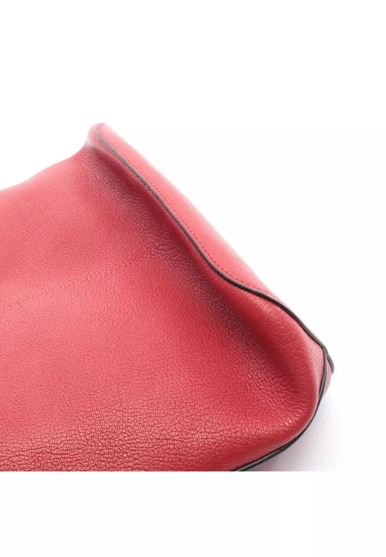 Pre-Loved MIU MIU MADRAS Madras Shoulder bag leather Red