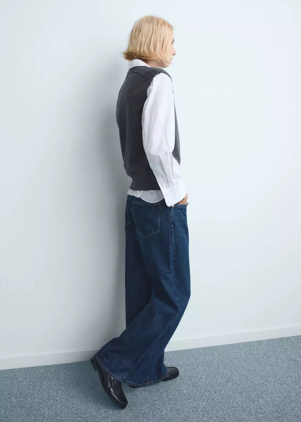 Jeans wide leg low-rise