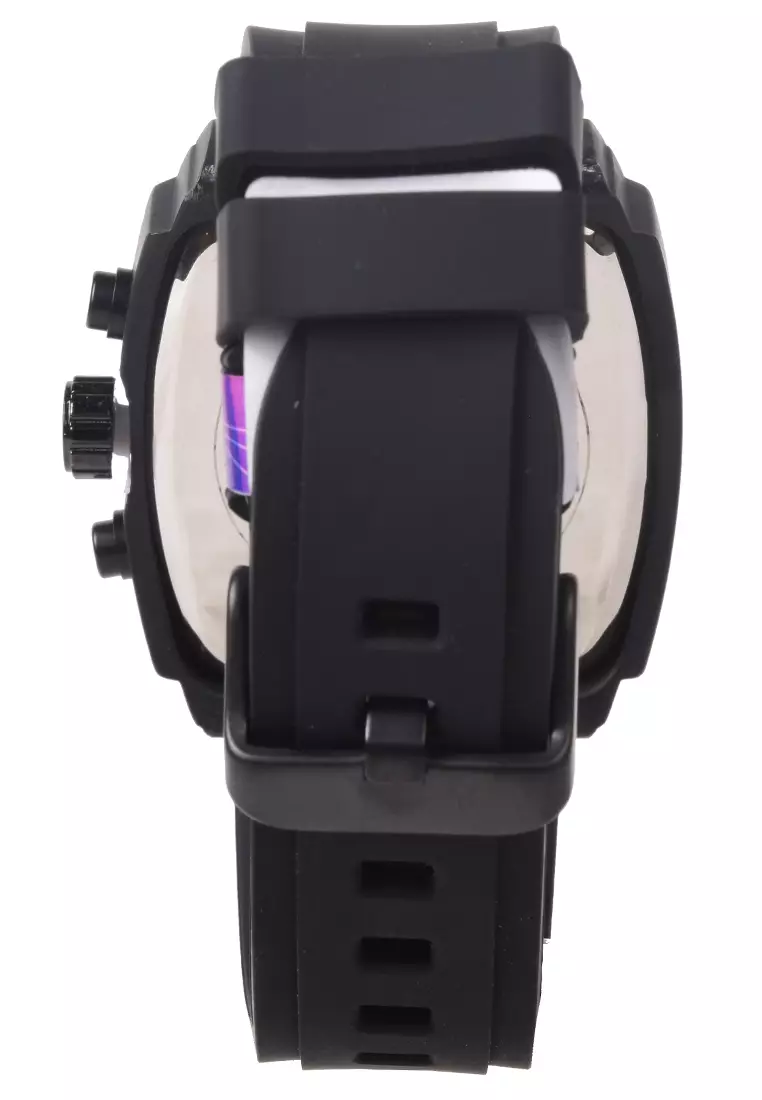 Viral Jam Tangan Analog Pria - Black Case Black Rubber Strap - VR012