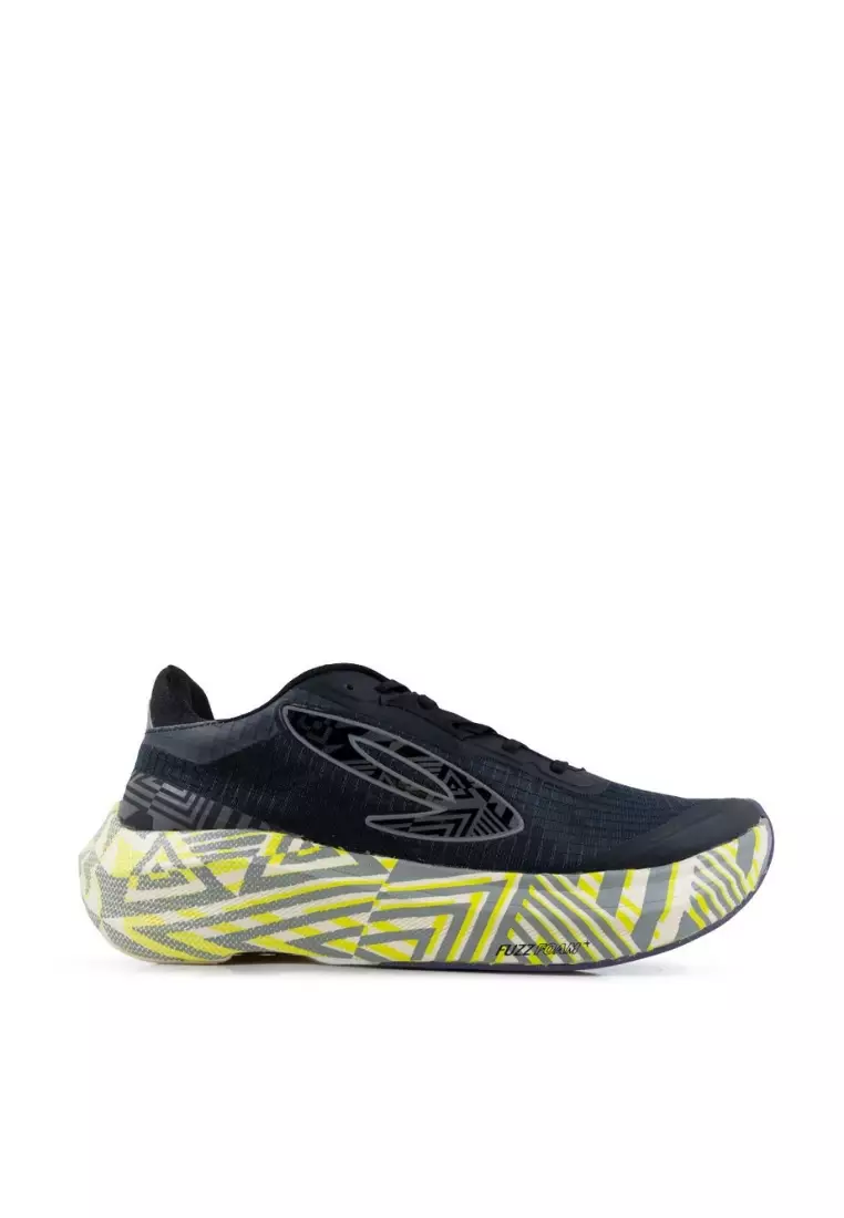 910nineten HAZE METAMOZAIC sepatu running - Hitam/Puith Gading/Hijau Neon