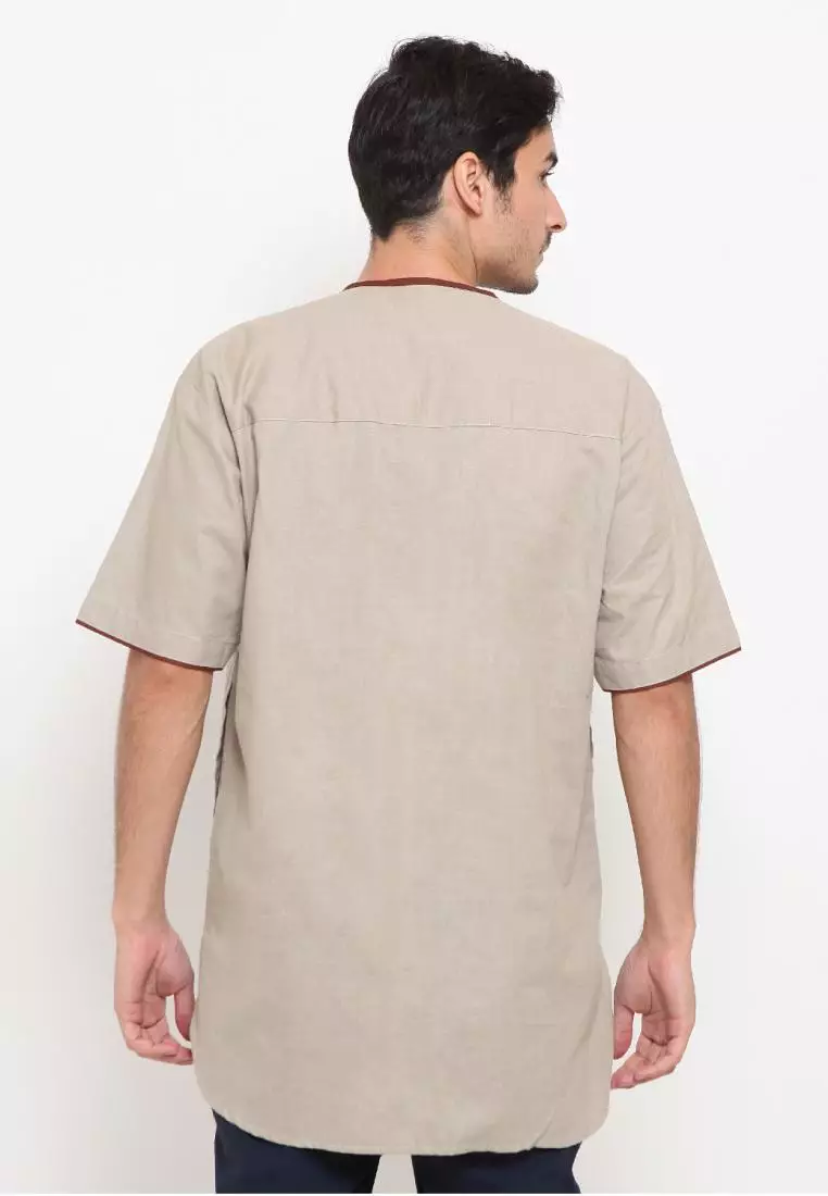 Zayidan Baju Koko Gamis Muslim Pria Umar - Silver