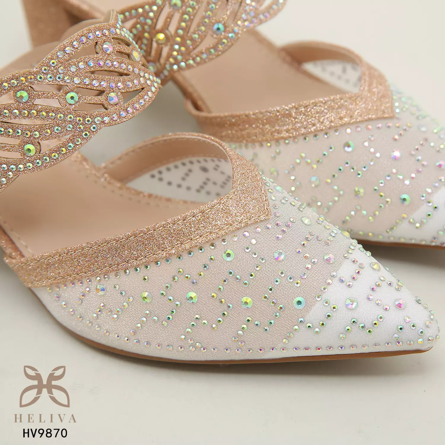 Heliva Esty High Heels Glitter Pointed Shoes Semi Transparent