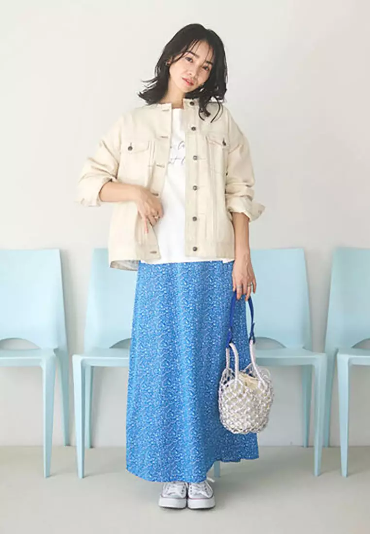 Green Parks - Takumi Pattern Flower Skirt Blue