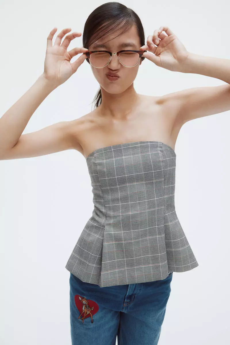 Flared bustier top
