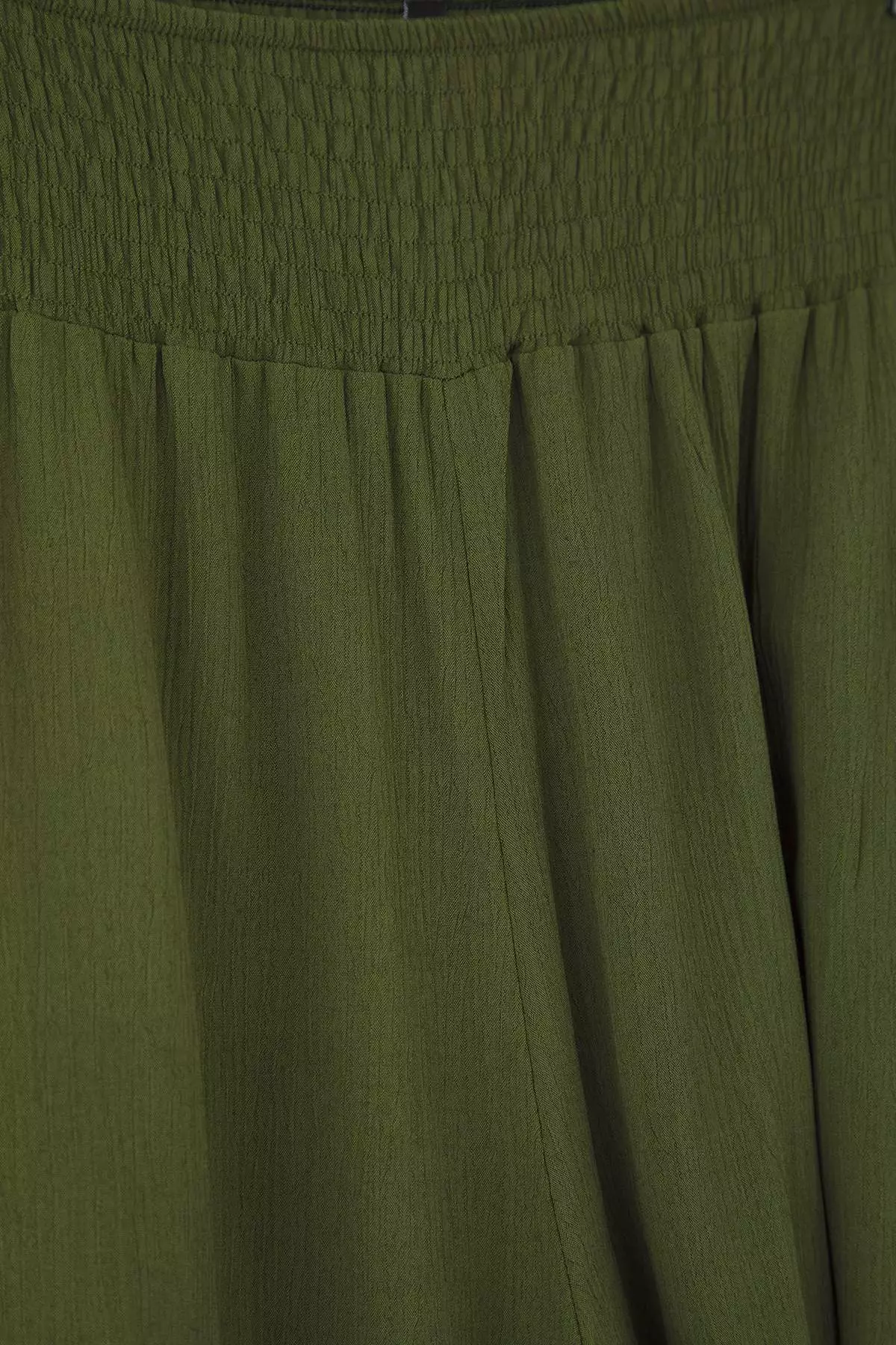 Khaki Wide Leg High Waist Beach Wear Plus Size Pants Tbbss25Ar00000