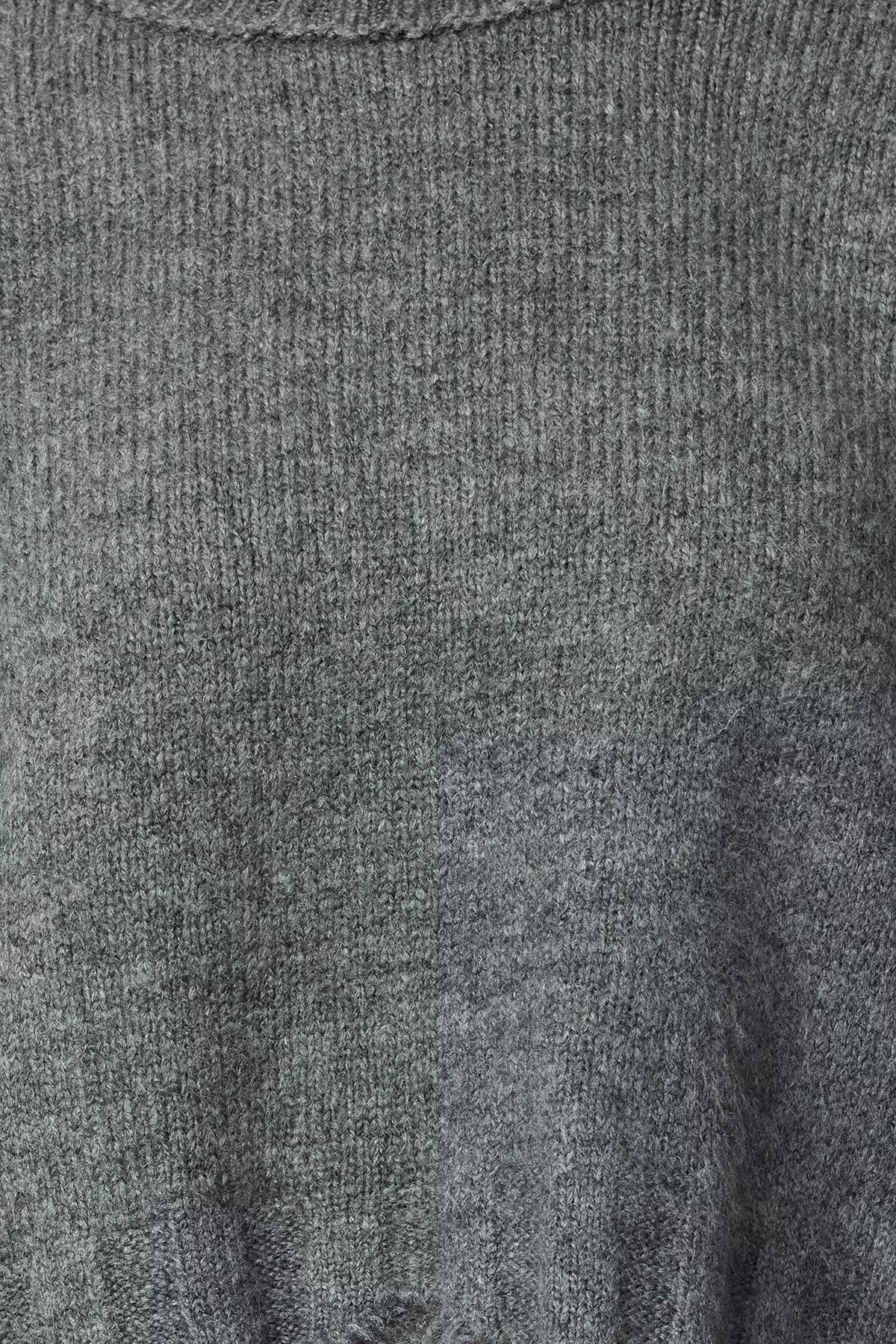 Anthracite Crop Super Wide Pattern Soft Texture Knit Sweater TWOAW24KZ00319