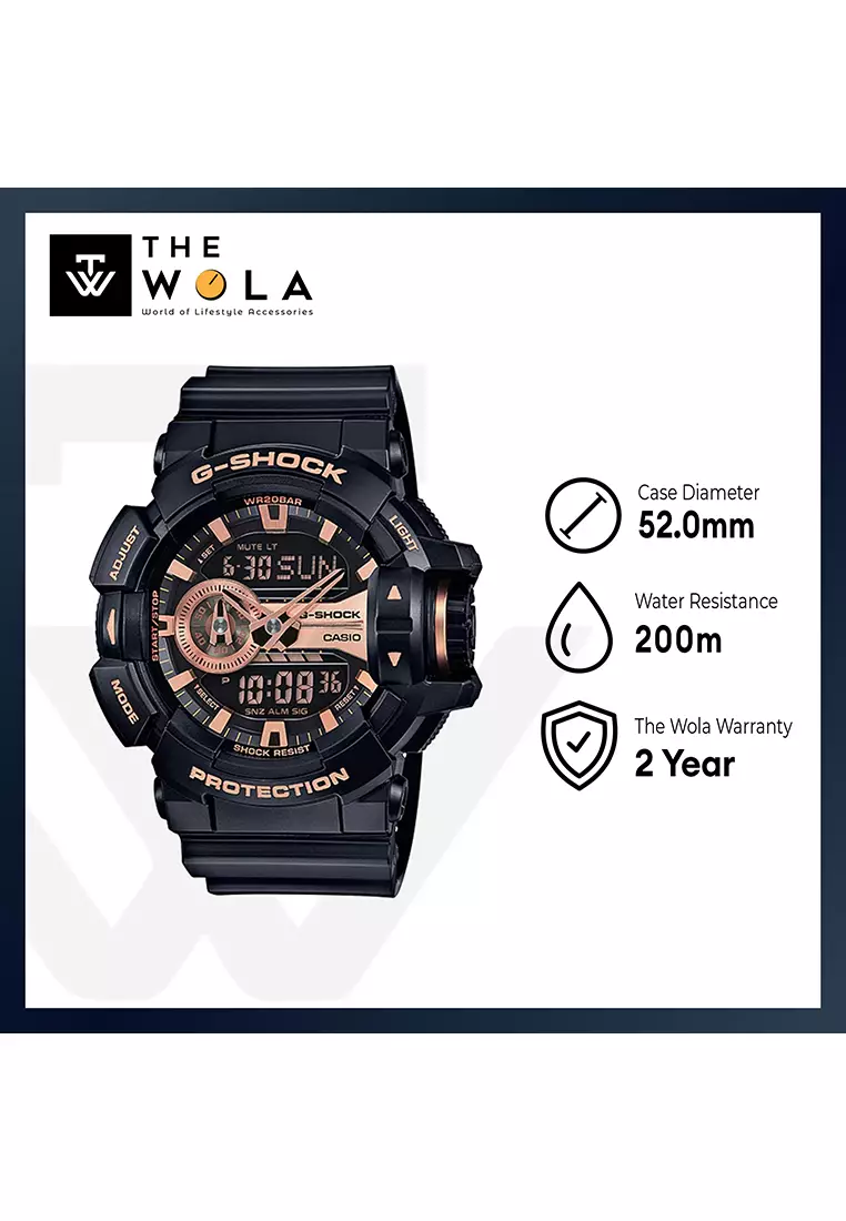 Men's Analog-Digital Watch GA-400GB-1A4 Hip-Hop Series Black Resin Band Sports Watch