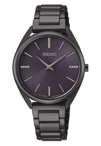 Seiko black metal watch clearance