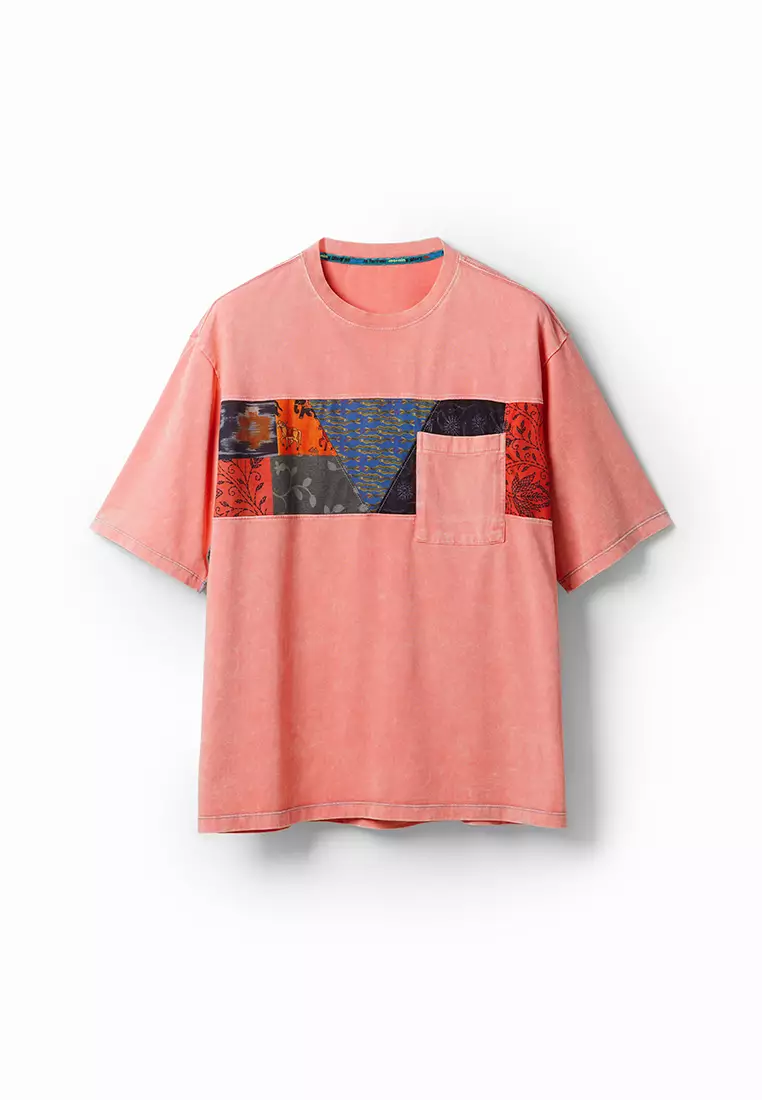 Desigual Man Patchwork India T-shirt.