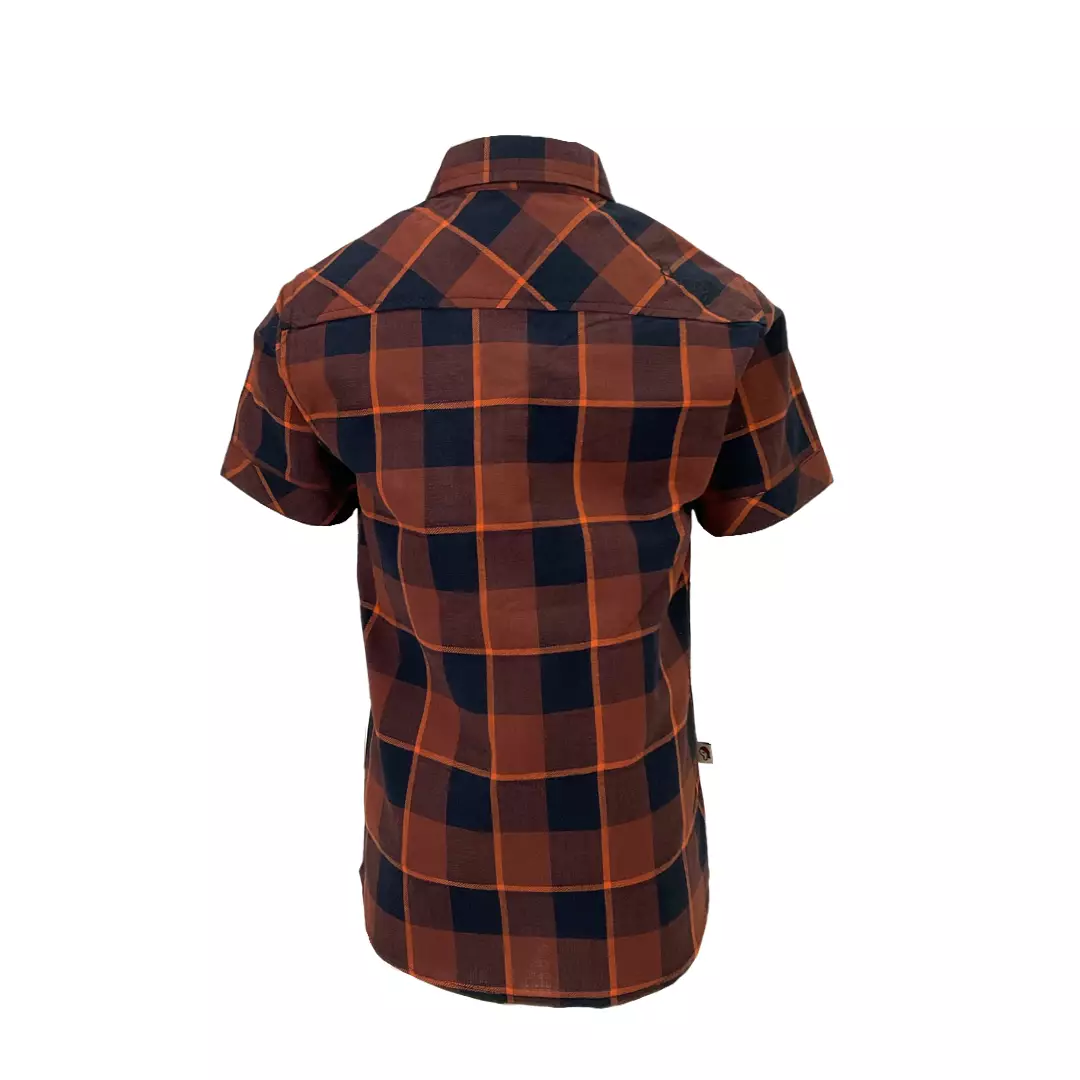 Pingu Kemeja Anak Laki Laki Kotak-Kotak Pendek Oren 92200732D