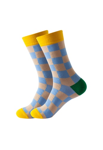 Kings Collection blue Checkered pattern Cozy Socks (One Size) HS202240 476A0AA7AC061AGS_1