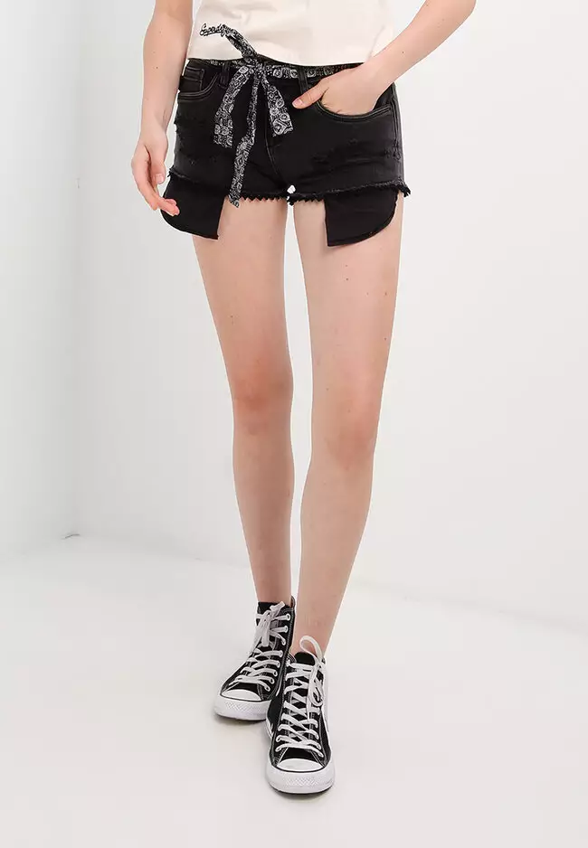 ASOS Dark Future relaxed shorts with all over bandana print in blue - part  of a set