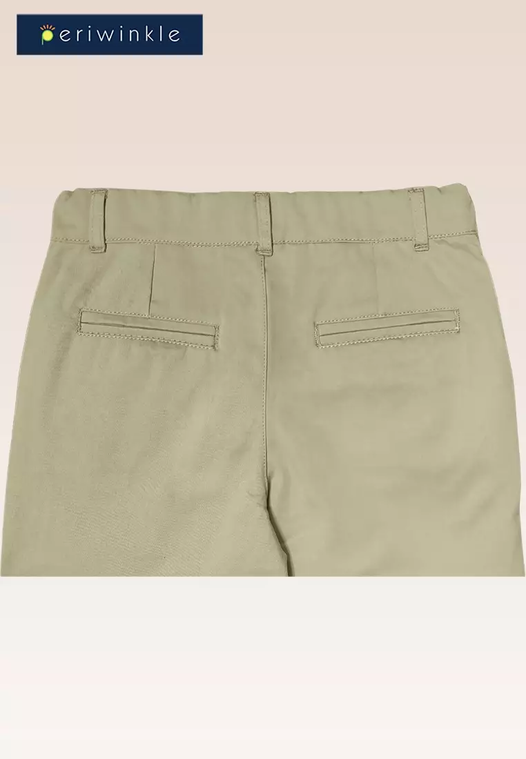 Denzel Boys Khaki Straight Leg Pants With Adjuster