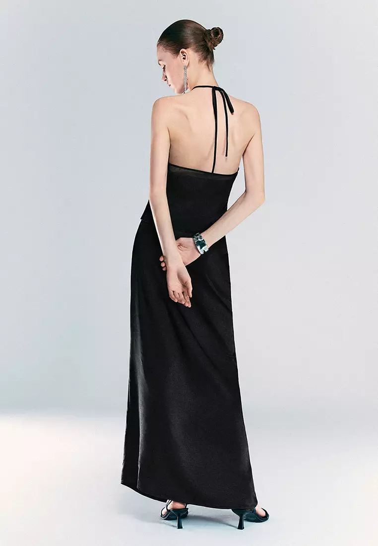 UR秋季新款女装时髦气质设计感褶皱流苏半裙UWG540085