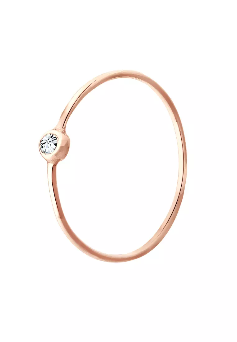 Ring Solitaire Stacking Rosegold Plated Embellished with Crystals by Swarovski®