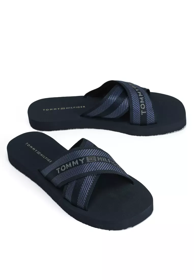 Buy Tommy Hilfiger Cross Strap Beach Sandals Tommy Mainline 2025