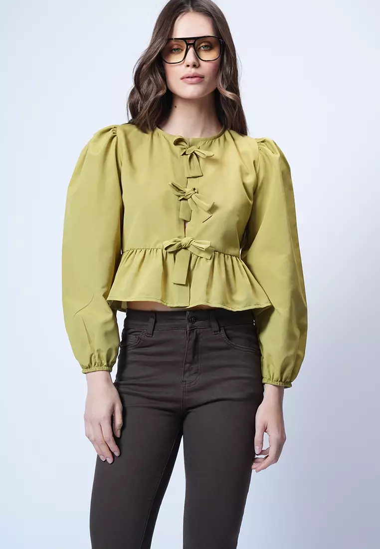 Bow Peplum Blouse