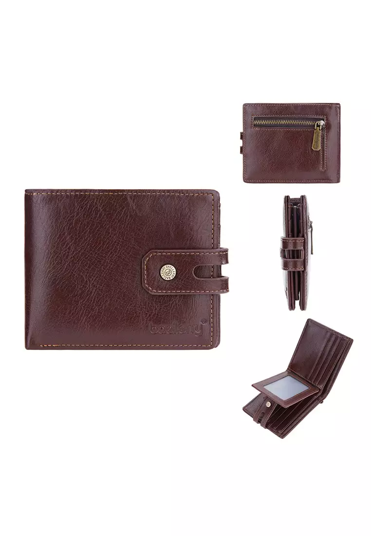 Dompet Lipat Pria Model Pendek Motif Polos Kulit PU Leather Premium Quality ORIGINAL