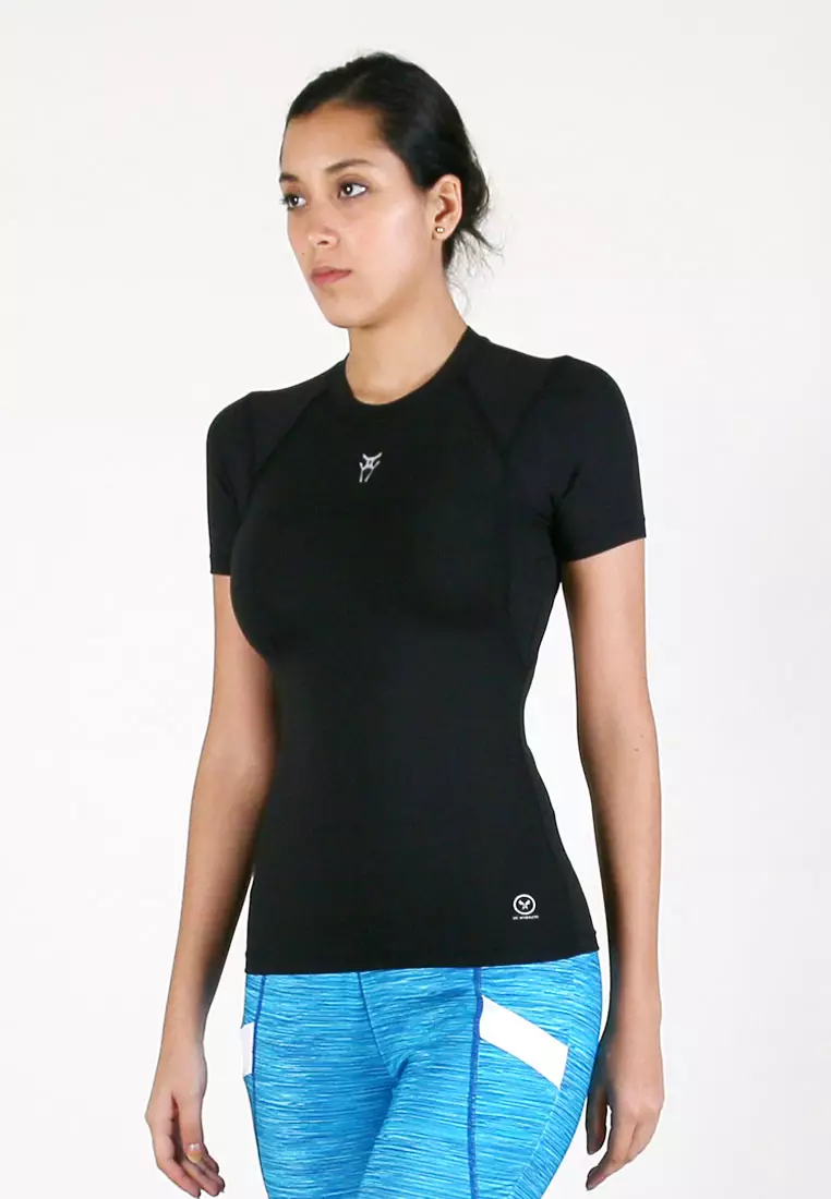 Women Maxforce Agile Compression Short Sleeve Top (Black)