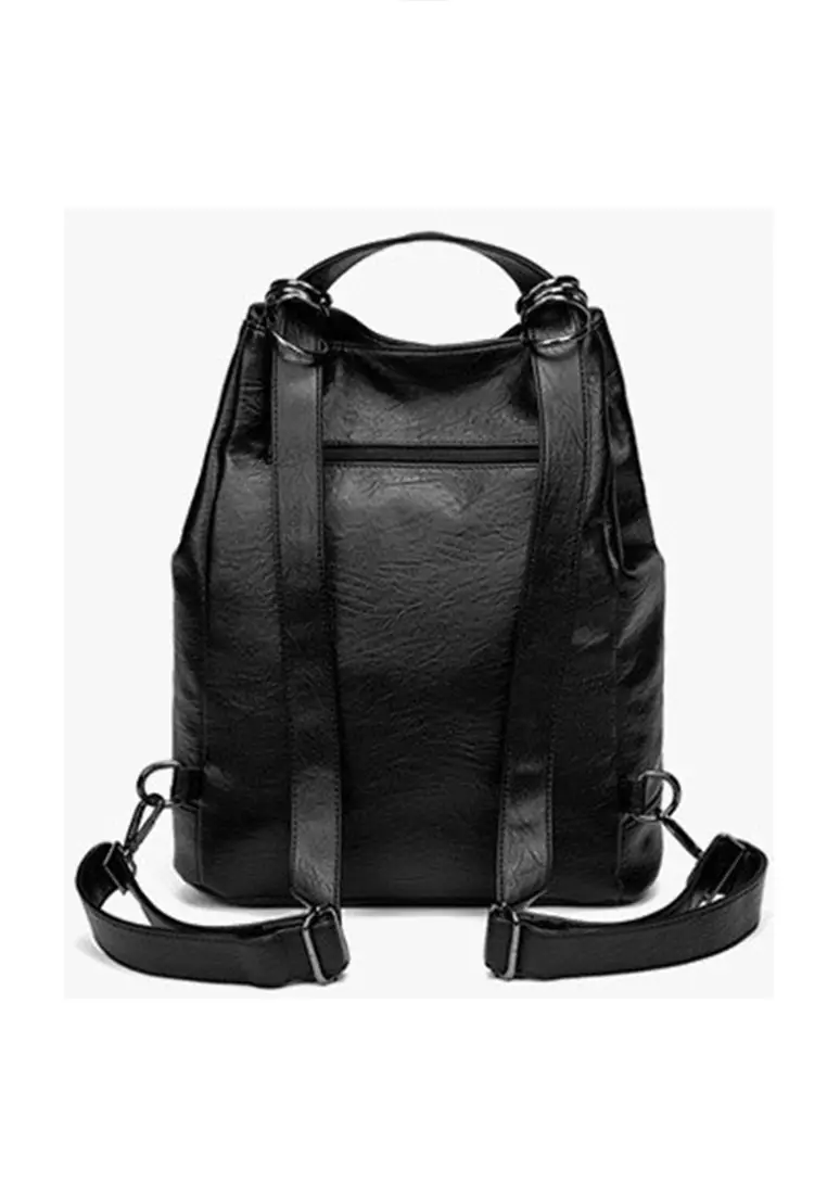 Leather Ladies Backpack Crossbody Bag 2 IN 1