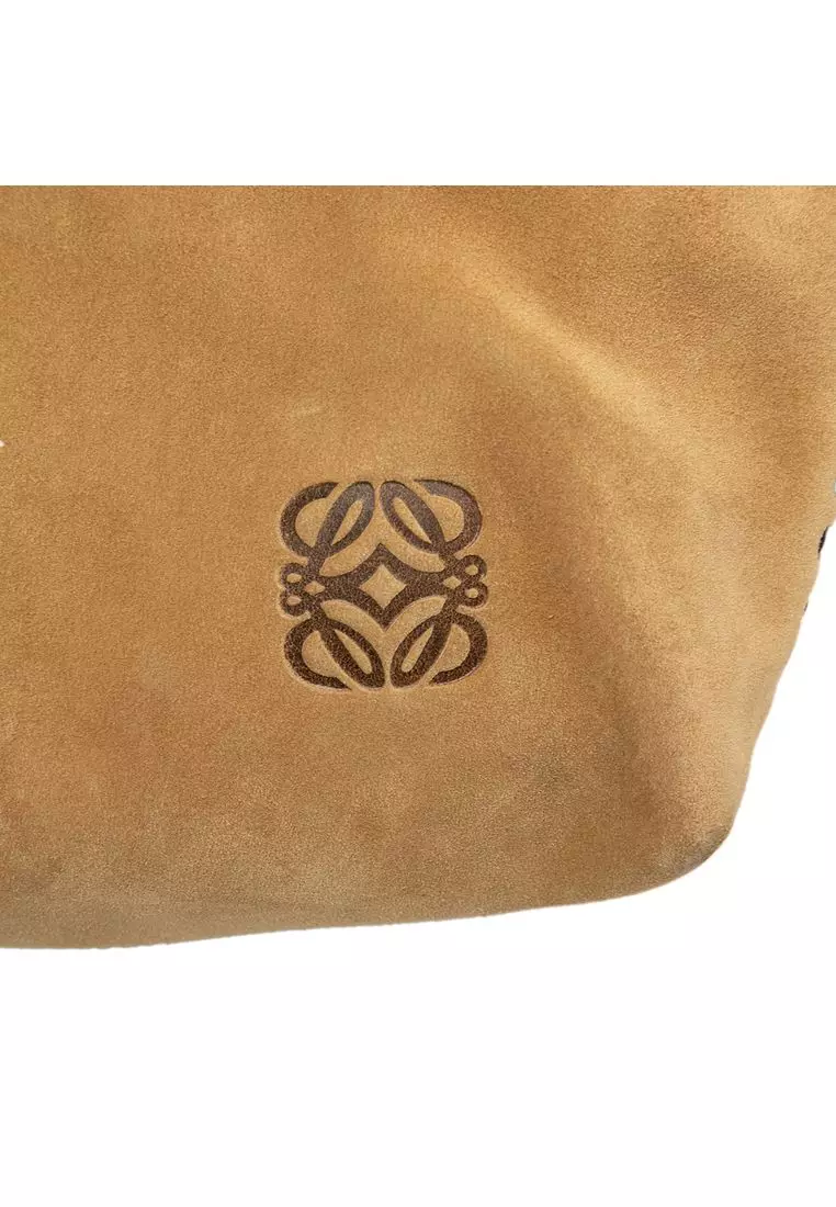 Pre-Loved Loewe Suede Anagram Shoulder Bag