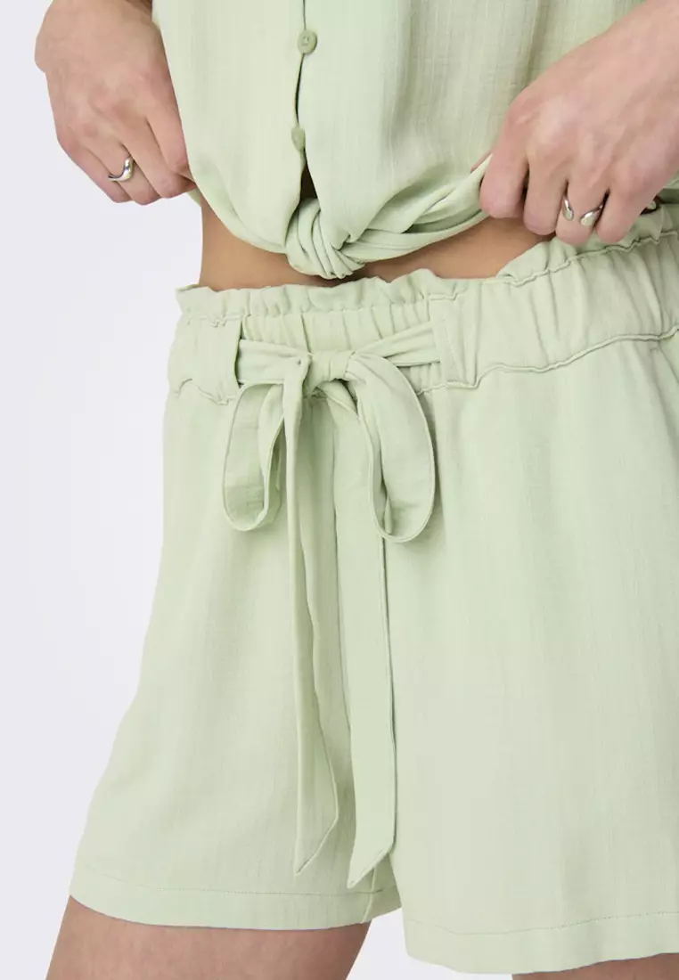 Miami High Waist Belt Shorts