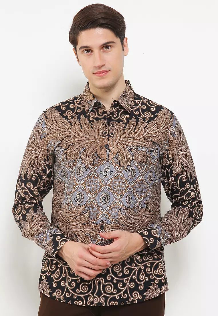 Noshad Kemeja Batik Premium Pria Casual Modern Lengan Panjang