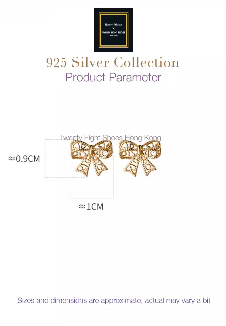 925 Silver Plated Gold Hollow Out Heat Line Ribbon Earrings JW AR-G8055