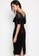 Nichii black Velvet Midi Dress with Lace Detail 15314AA411646EGS_2