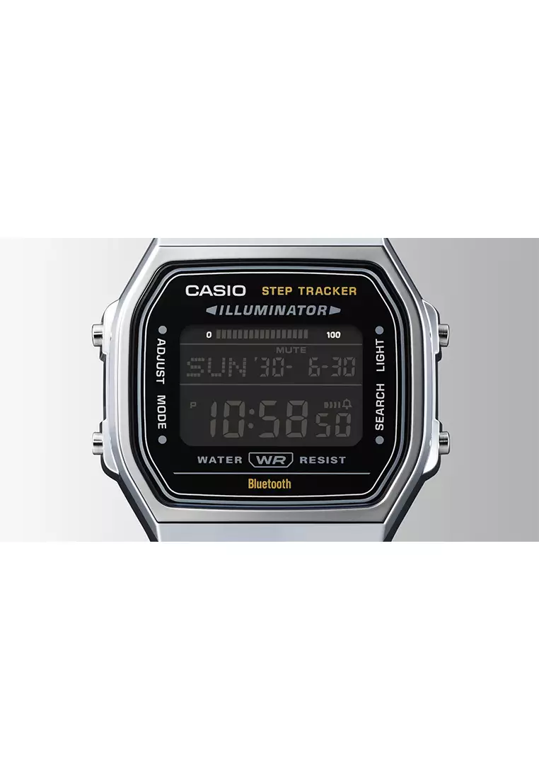 Casio Vintage ABL-100WE-1B Jam Tangan Unisex - Smartphone Link - Digital Dial - Stainless Steel Band