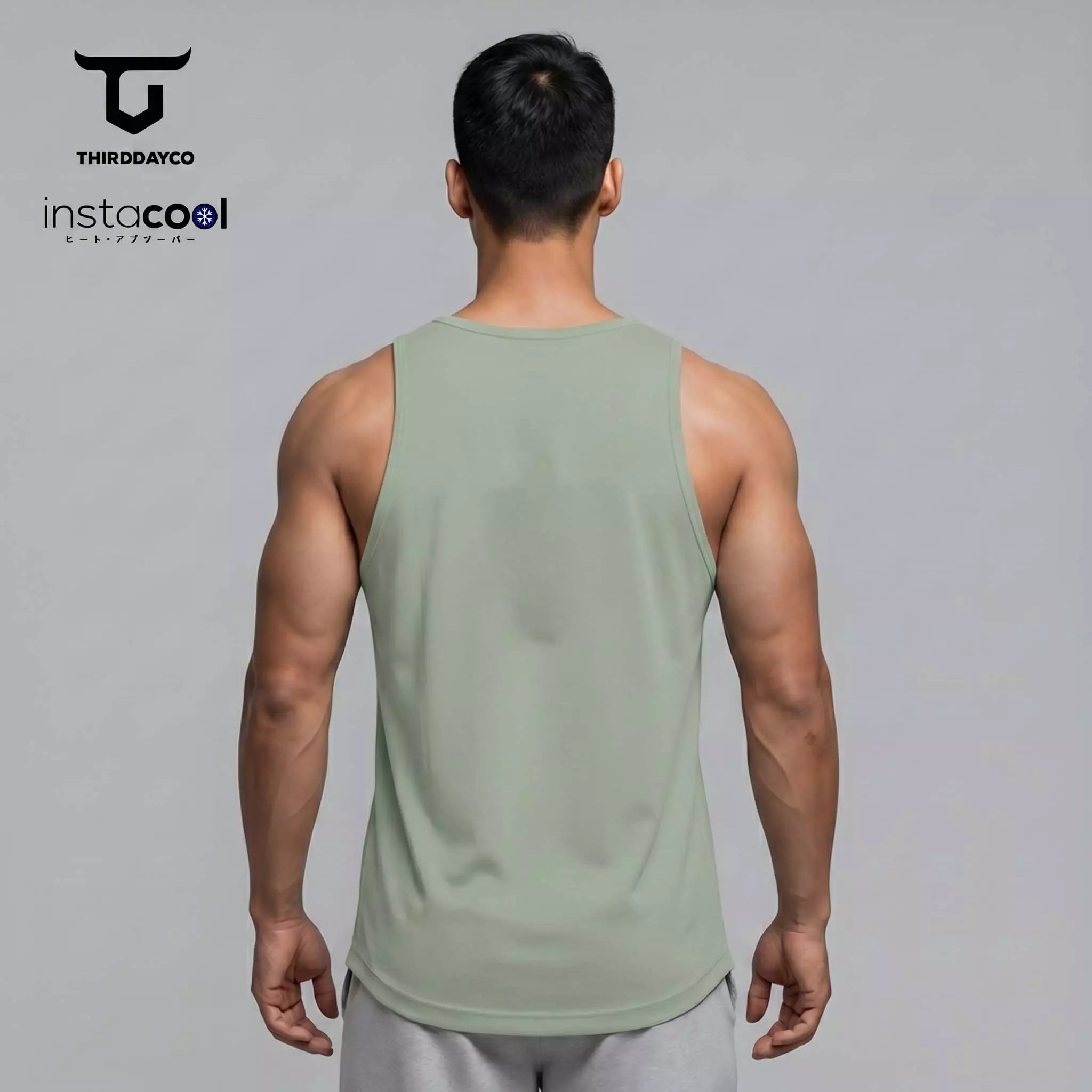 THIRDDAY Kaos Kutung Gym Pria InstaCool | Tanktop Olahraga Adem Dingin Instacool Quick Dry Stretch Fitness Training | hustle sage SVN MUA66