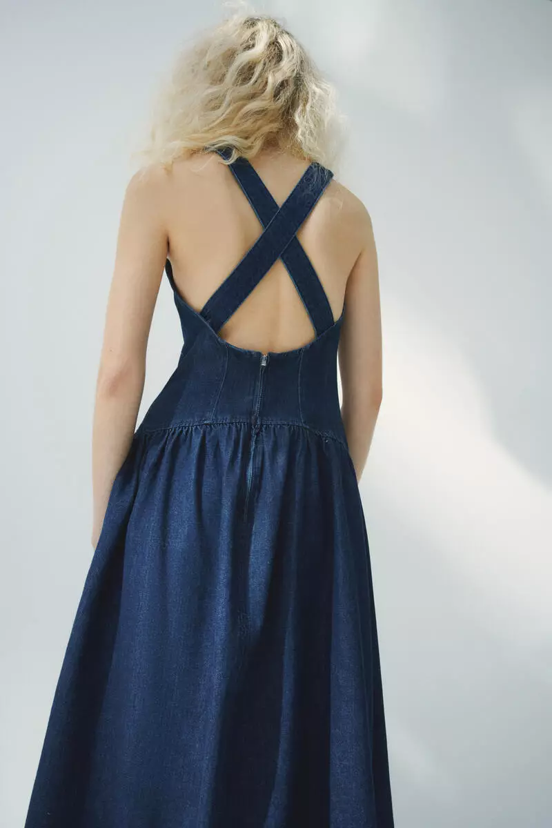 h&m backless denim dress Simple Backless Sage Long Prom Dress with High Slit, Green Formal Grad –  abcprom main image 0