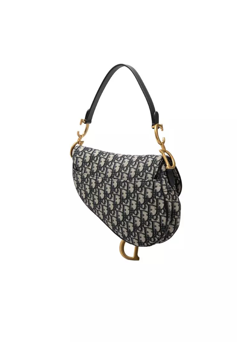 Pre-Loved Dior Oblique Canvas Saddle Bag