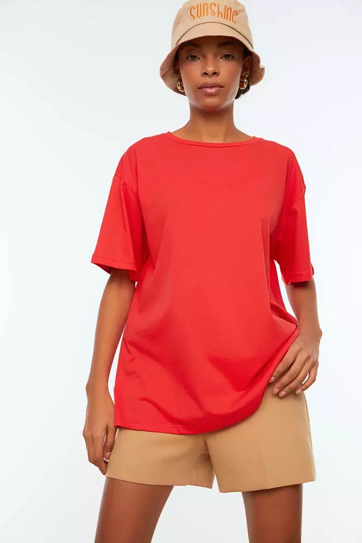 Crew Neck Boyfriend Knitted T-Shirt