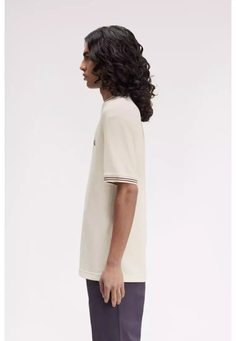 Fred Perry M8679 Ribbed Jersey T-Shirt (Ecru)